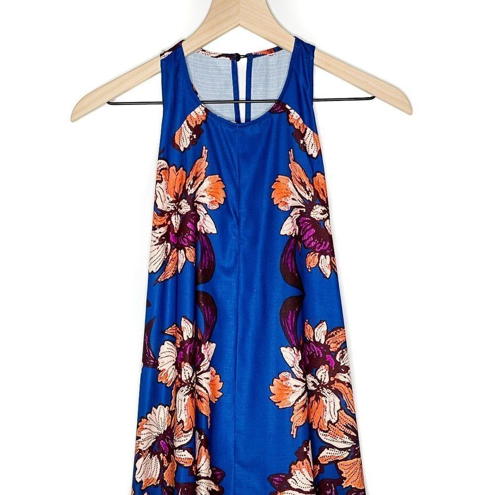 Floral Sleeveless Lace Up Tassel Tunic Dress - Picture 4 of 8